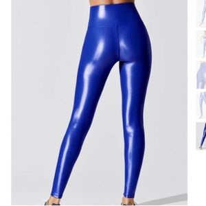 Carbon38 Shiny Blue Leggings